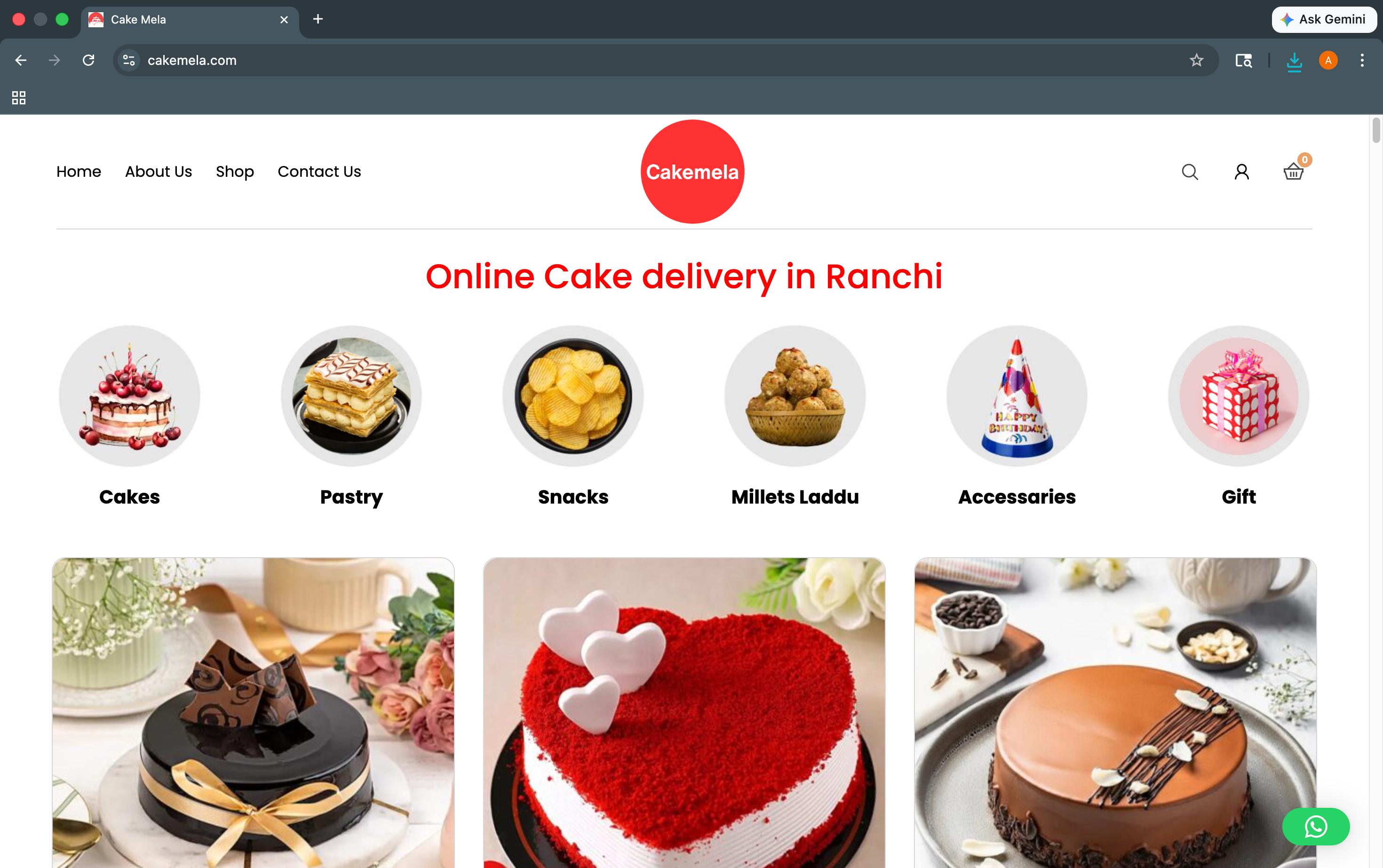 cakemela.com website preview