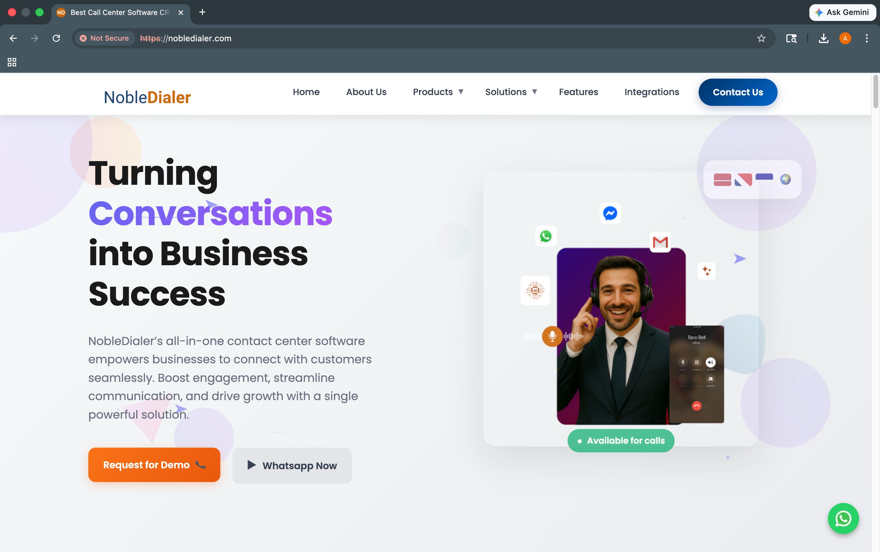 nobledialer.com website preview