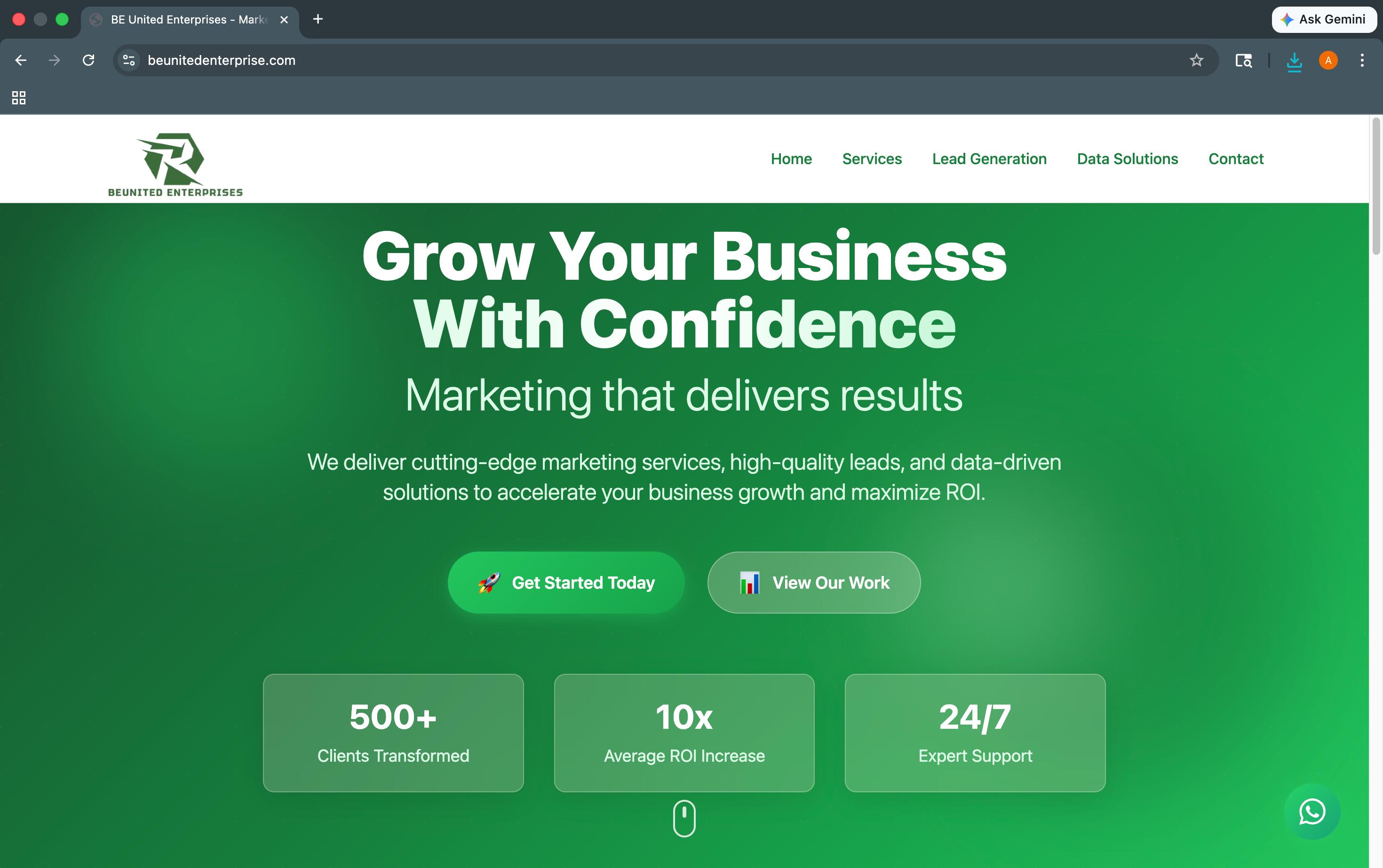 beunitedenterprise.com website preview